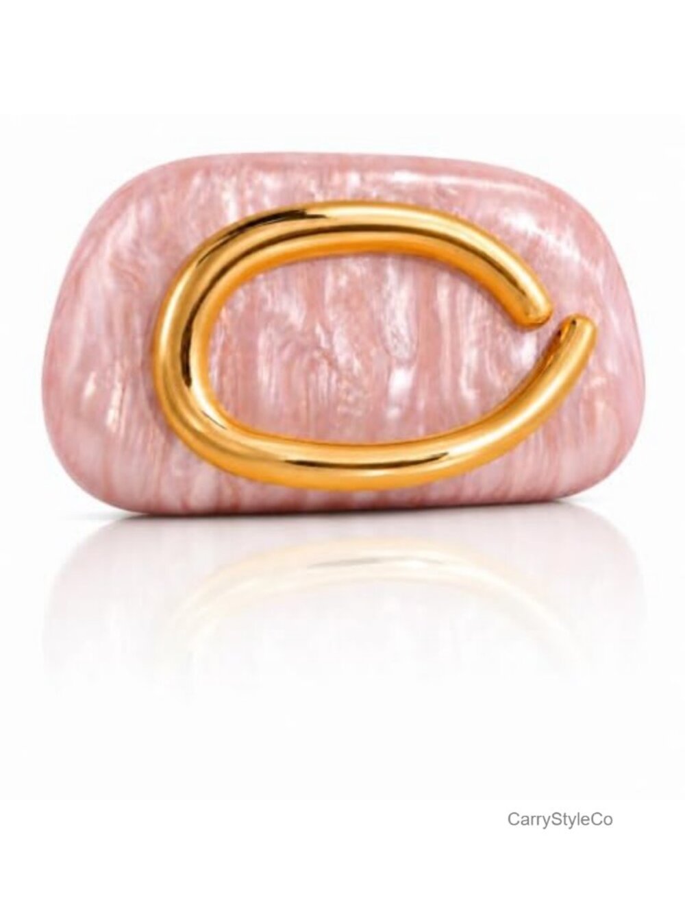 Acrylic Evening Clutch with Faux Leather Lining - Formal Wedding Handbag